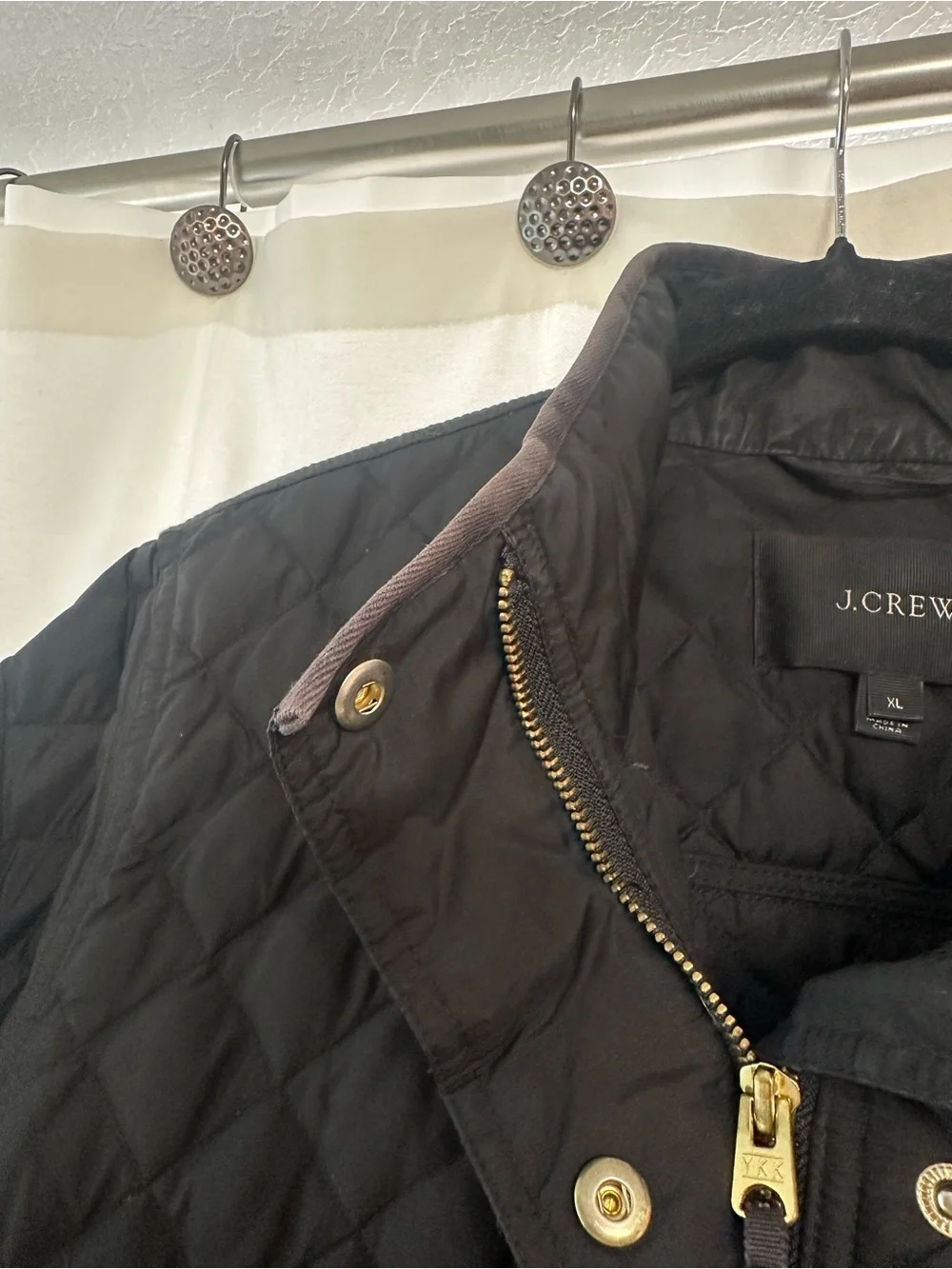 J. Crew Black Quilted Lightweight Jacket with Snap Pockets